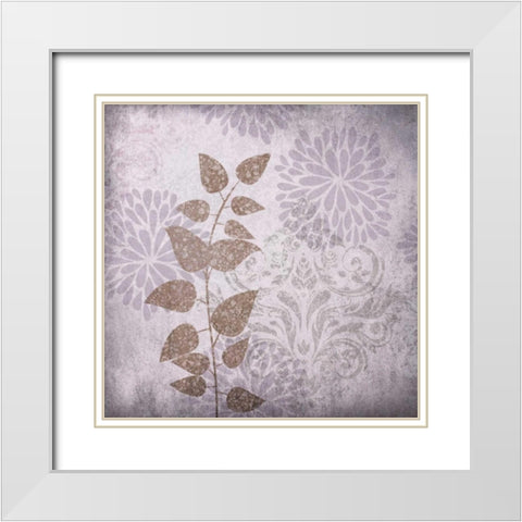 Warm Gray Flowers II White Modern Wood Framed Art Print with Double Matting by Emery, Kristin
