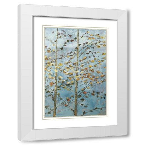 Whispering Aspen 1 White Modern Wood Framed Art Print with Double Matting by Kruk