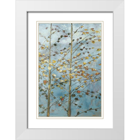 Whispering Aspen 1 White Modern Wood Framed Art Print with Double Matting by Kruk