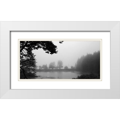 Across The Lake 1 White Modern Wood Framed Art Print with Double Matting by Colberg, Lisa