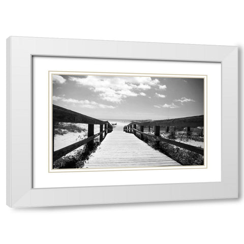Docking The Clouds White Modern Wood Framed Art Print with Double Matting by Colberg, Lisa
