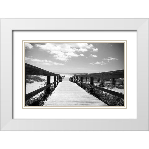 Docking The Clouds White Modern Wood Framed Art Print with Double Matting by Colberg, Lisa