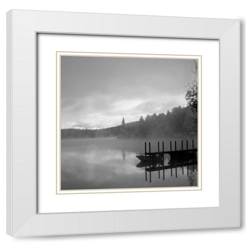On The Dock bw White Modern Wood Framed Art Print with Double Matting by Colberg, Lisa