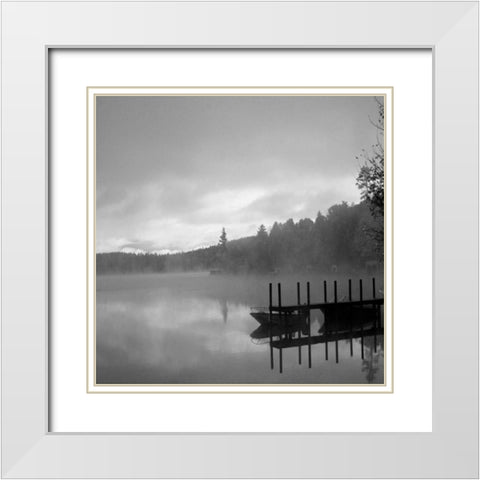 On The Dock bw White Modern Wood Framed Art Print with Double Matting by Colberg, Lisa