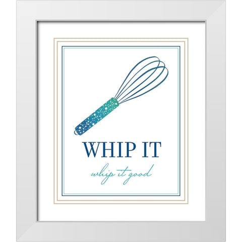 Whip It Good White Modern Wood Framed Art Print with Double Matting by McFarland, Leslie