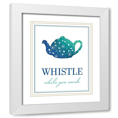 Whistle While You Work White Modern Wood Framed Art Print with Double Matting by McFarland, Leslie