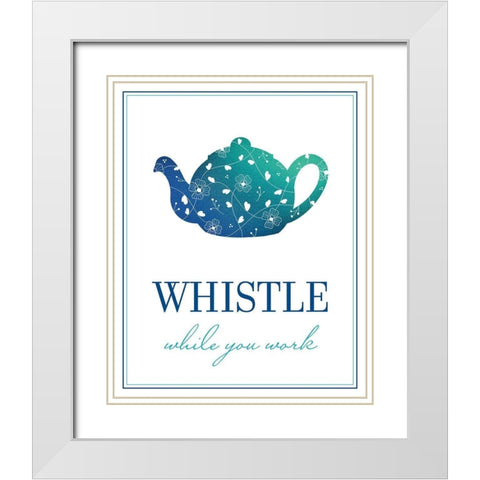 Whistle While You Work White Modern Wood Framed Art Print with Double Matting by McFarland, Leslie