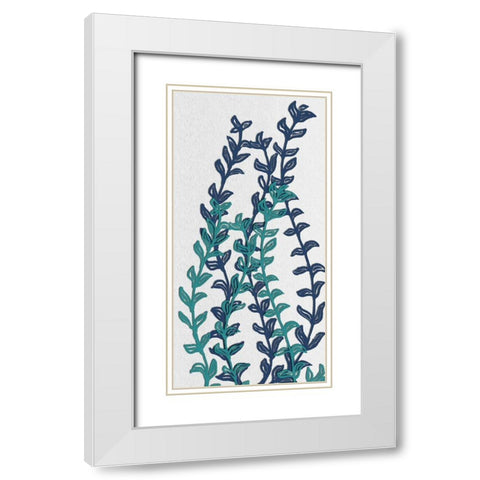 Denim Folia I White Modern Wood Framed Art Print with Double Matting by Rossi, Lorraine