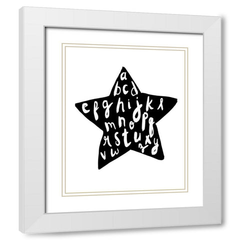 Alphabet star White Modern Wood Framed Art Print with Double Matting by Straatsma, Leah