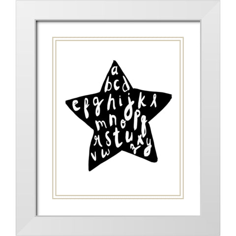 Alphabet star White Modern Wood Framed Art Print with Double Matting by Straatsma, Leah
