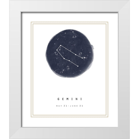 Gemini White Modern Wood Framed Art Print with Double Matting by Straatsma, Leah
