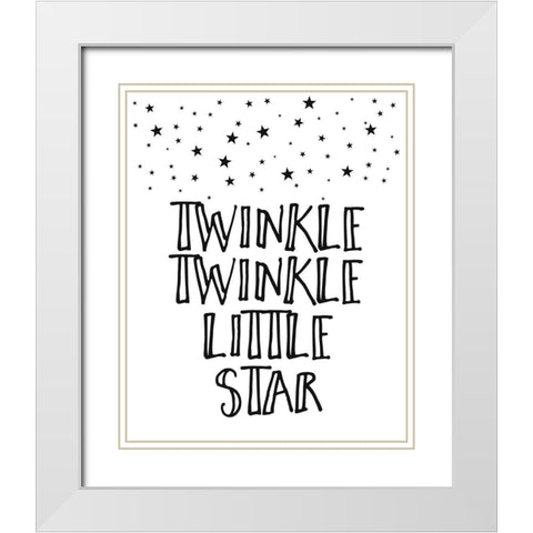 Twinkle Twinkle Little Star White Modern Wood Framed Art Print with Double Matting by Straatsma, Leah