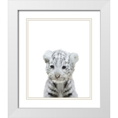 White Tiger White Modern Wood Framed Art Print with Double Matting by Straatsma, Leah