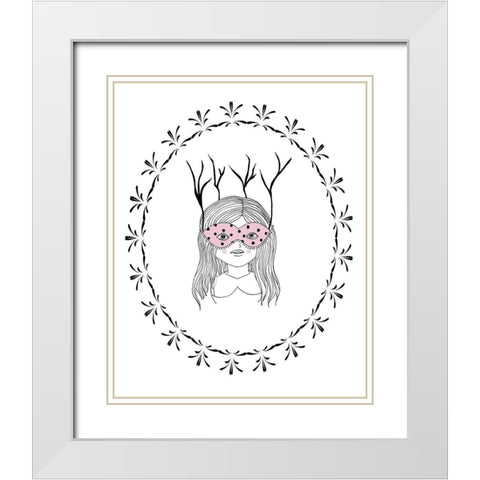 Woodland Girl Art White Modern Wood Framed Art Print with Double Matting by Straatsma, Leah