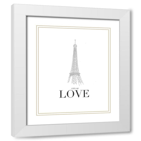 City Of Love White Modern Wood Framed Art Print with Double Matting by Straatsma, Leah