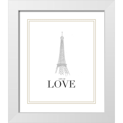 City Of Love White Modern Wood Framed Art Print with Double Matting by Straatsma, Leah