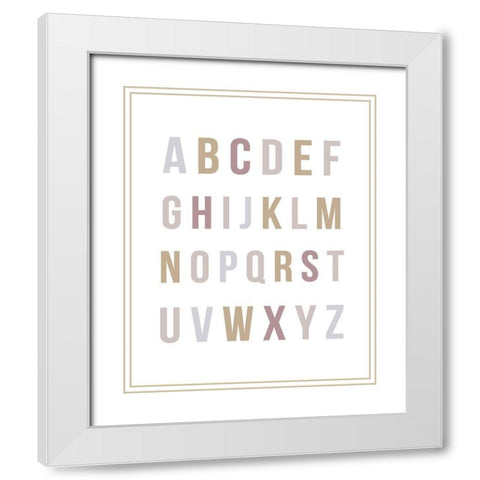 Rainbow Alphabet White Modern Wood Framed Art Print with Double Matting by Straatsma, Leah