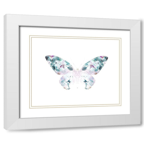 Butterfly 4 White Modern Wood Framed Art Print with Double Matting by Straatsma, Leah