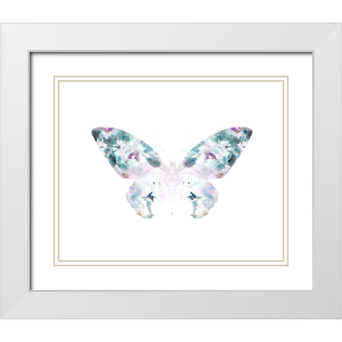Butterfly 4 White Modern Wood Framed Art Print with Double Matting by Straatsma, Leah