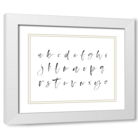 Alphabet White Modern Wood Framed Art Print with Double Matting by Straatsma, Leah