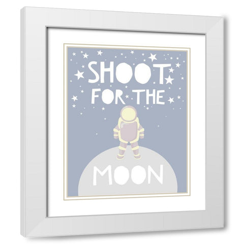 Shoot For The Stars White Modern Wood Framed Art Print with Double Matting by Straatsma, Leah