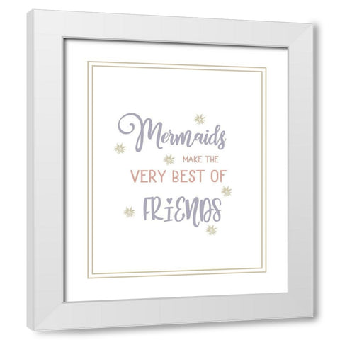 Mermaids Best Friends White Modern Wood Framed Art Print with Double Matting by Straatsma, Leah