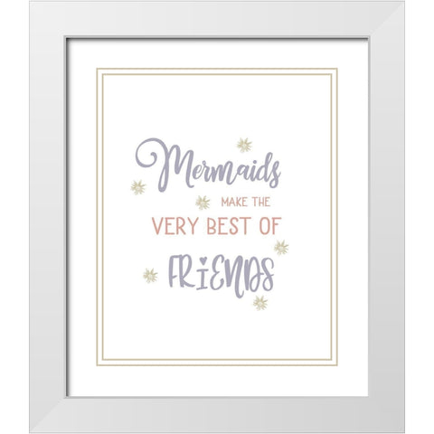 Mermaids Best Friends White Modern Wood Framed Art Print with Double Matting by Straatsma, Leah