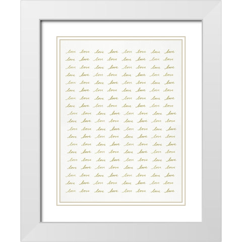 Love In Repeat White Modern Wood Framed Art Print with Double Matting by Straatsma, Leah