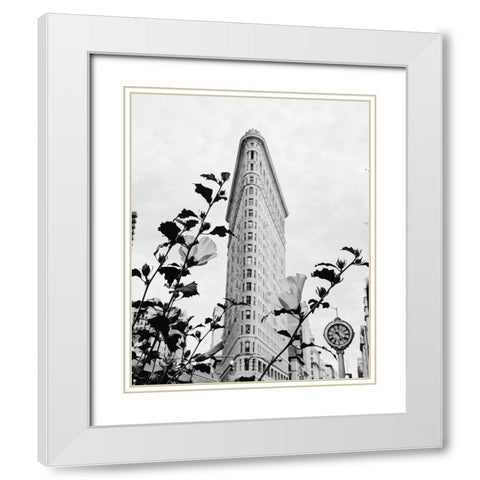 NYC Flatiron White Modern Wood Framed Art Print with Double Matting by Straatsma, Leah