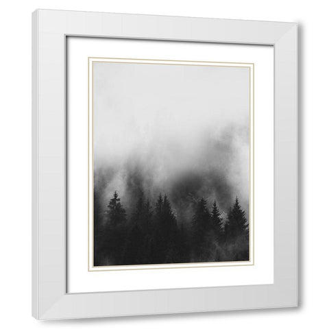 Trees and Smoke White Modern Wood Framed Art Print with Double Matting by Straatsma, Leah