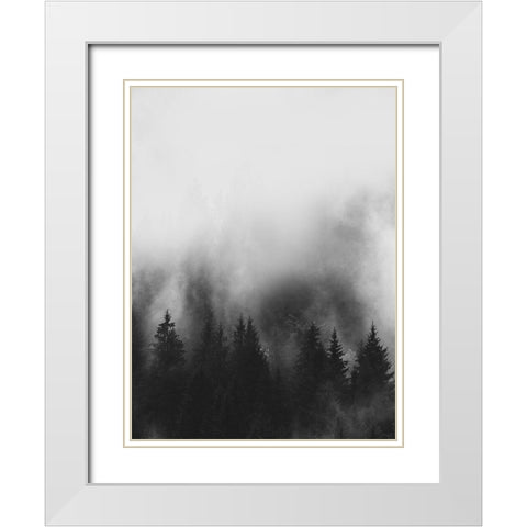 Trees and Smoke White Modern Wood Framed Art Print with Double Matting by Straatsma, Leah