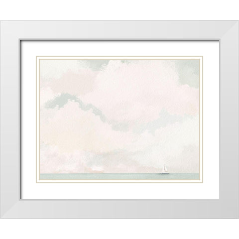 Sailing And Clouds White Modern Wood Framed Art Print with Double Matting by Straatsma, Leah