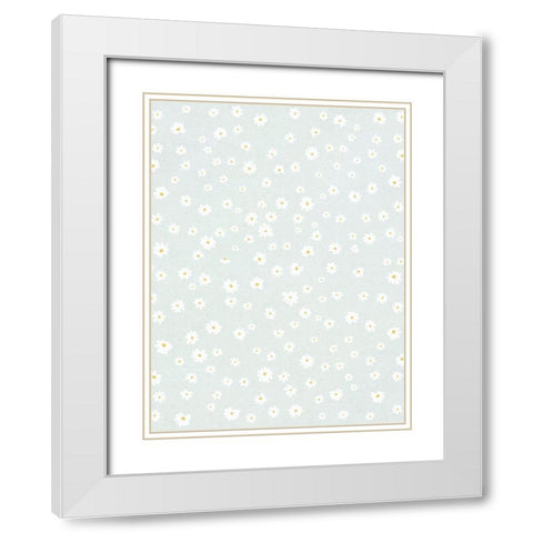 Daisies in the Garden White Modern Wood Framed Art Print with Double Matting by Straatsma, Leah