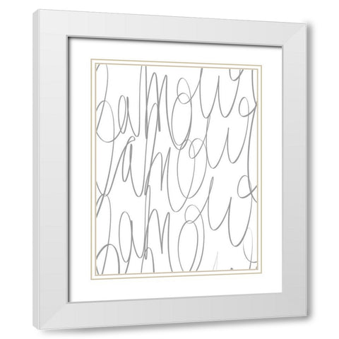 Love Notes White Modern Wood Framed Art Print with Double Matting by Straatsma, Leah