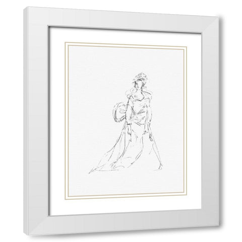 Victorian Lady With Bow White Modern Wood Framed Art Print with Double Matting by Straatsma, Leah