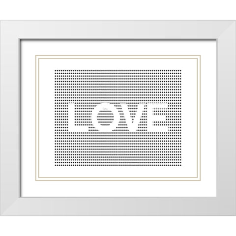 Love Dots White Modern Wood Framed Art Print with Double Matting by Straatsma, Leah