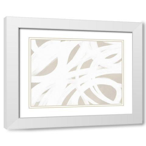 Dreaming in Taupe White Modern Wood Framed Art Print with Double Matting by Straatsma, Leah