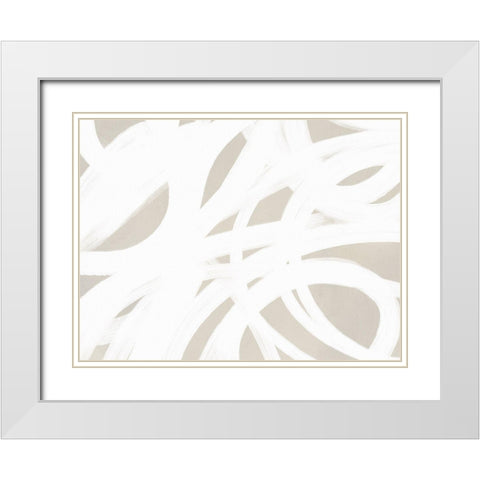 Dreaming in Taupe White Modern Wood Framed Art Print with Double Matting by Straatsma, Leah