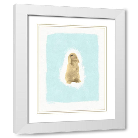 Fluffy Bunny White Modern Wood Framed Art Print with Double Matting by Straatsma, Leah