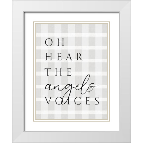 Oh Hear Plaid White Modern Wood Framed Art Print with Double Matting by Straatsma, Leah