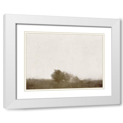 The Tree At The Edge of The Meadow White Modern Wood Framed Art Print with Double Matting by Straatsma, Leah