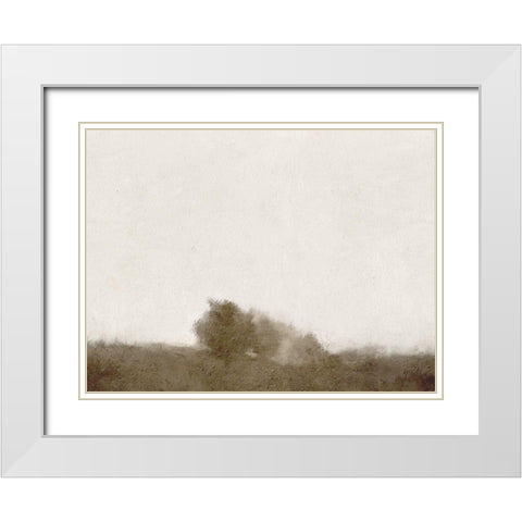 The Tree At The Edge of The Meadow White Modern Wood Framed Art Print with Double Matting by Straatsma, Leah