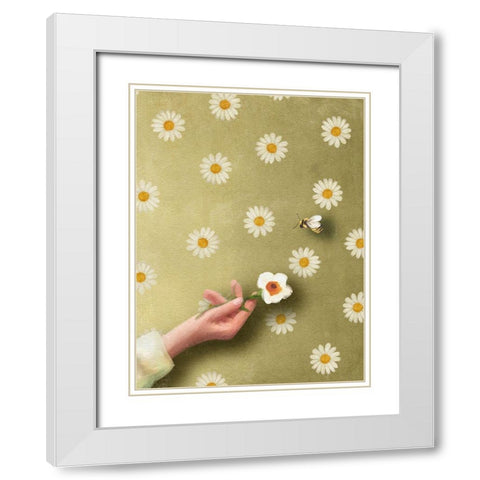 Which One Will He Choose White Modern Wood Framed Art Print with Double Matting by Straatsma, Leah