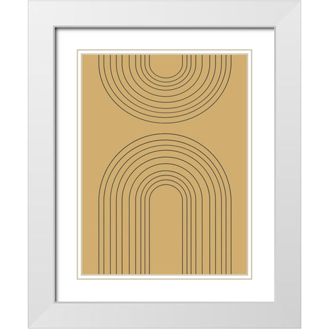 Abstract Rainbow Ochre White Modern Wood Framed Art Print with Double Matting by Straatsma, Leah