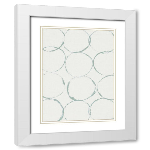 Sage Circles White Modern Wood Framed Art Print with Double Matting by Straatsma, Leah