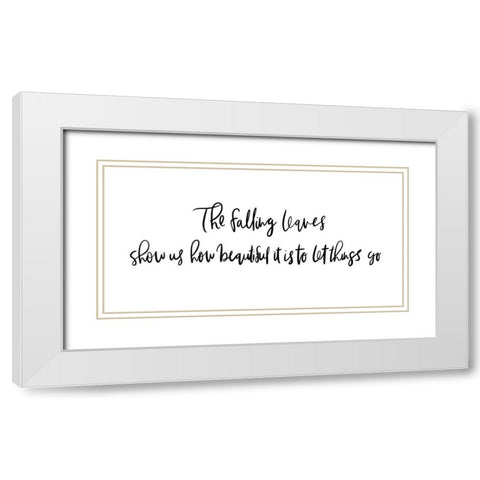 The Falling Leaves White Modern Wood Framed Art Print with Double Matting by Straatsma, Leah
