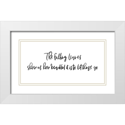 The Falling Leaves White Modern Wood Framed Art Print with Double Matting by Straatsma, Leah