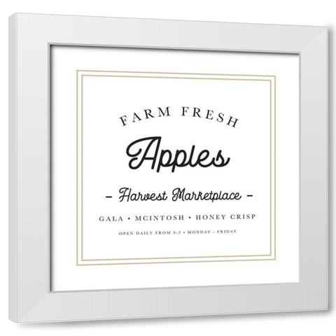 Farm Fresh Apples White Modern Wood Framed Art Print with Double Matting by Straatsma, Leah