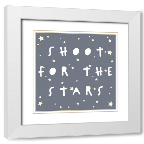 Shoot For The Stars_Square White Modern Wood Framed Art Print with Double Matting by Straatsma, Leah