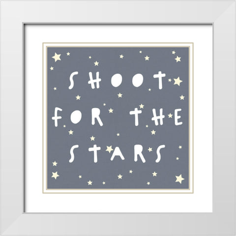 Shoot For The Stars_Square White Modern Wood Framed Art Print with Double Matting by Straatsma, Leah